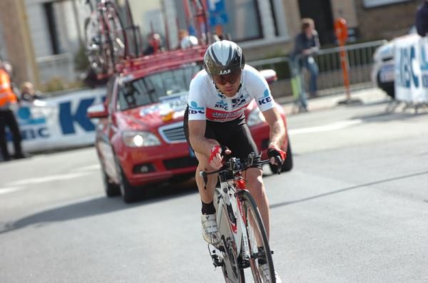 Luca Paolini (Acqua e Sapone) led the race's GC before David Millar took over.