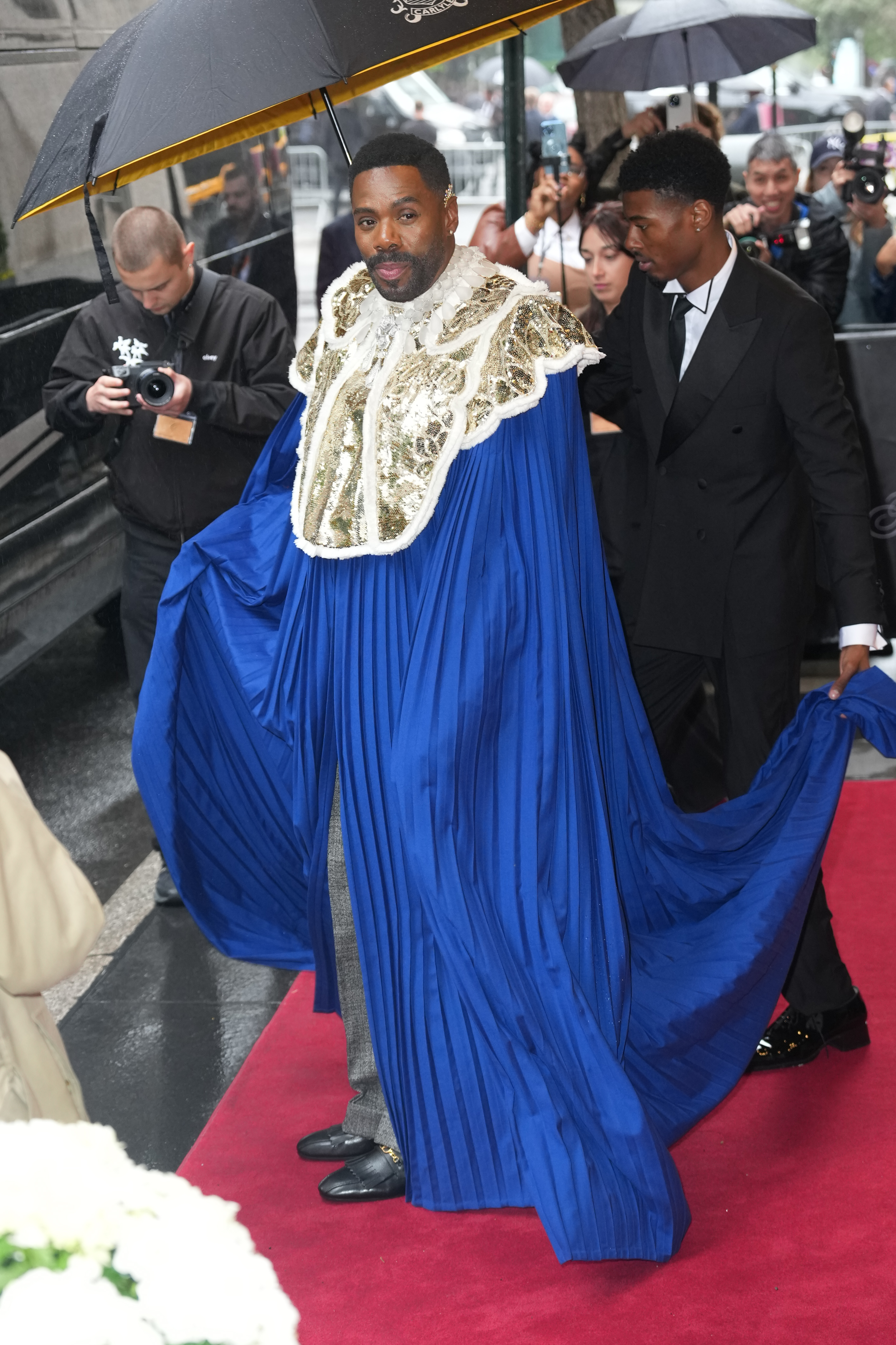 Colman Domingo leaves The Carlyle Hotel before the 2025 Met Gala: "Superfine: Tailoring Black Style" at the Metropolitan Museum of Art on May 05, 2025 in New York City.