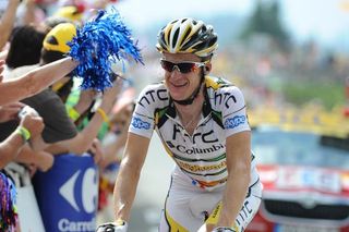 Michael Rogers (HTC-Columbia) at the finish at Morzine-Avoriaz