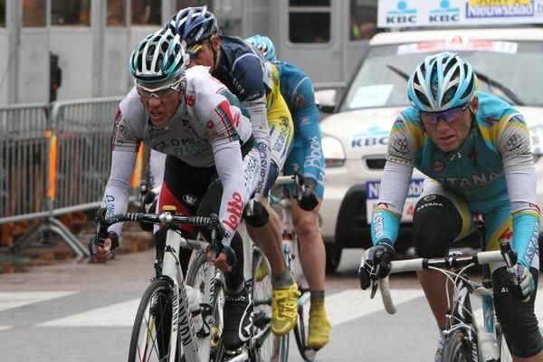 The lead group got smaller and smaller until there were only four.