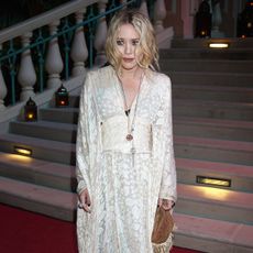 Mary-Kate Olsen wearing a caftan dress