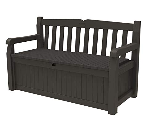 Keter Solana 70 Gal Outdoor Storage Bench for Patio and Pool Accessories