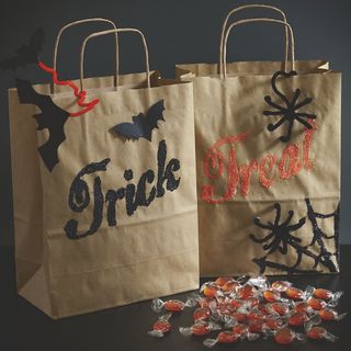 black bat printed bags and candies