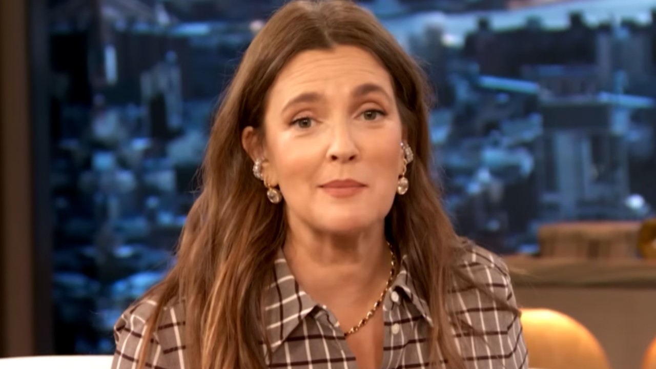Drew Barrymore looking into the camera on The Drew Barrymore Show.