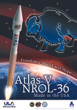 Mission poster for the NROL-36 spy satellite launch on Aug. 2, 2012.