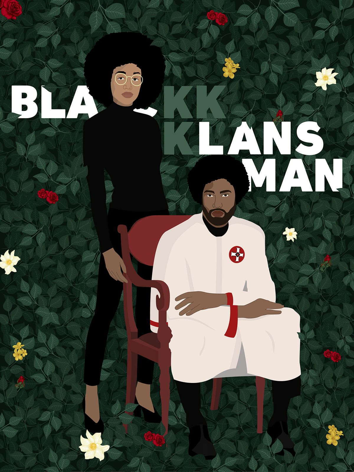 This BlacKkKlansman poster by Brenda Luu references Kehinde Wiley and his portrait of Barack Obama