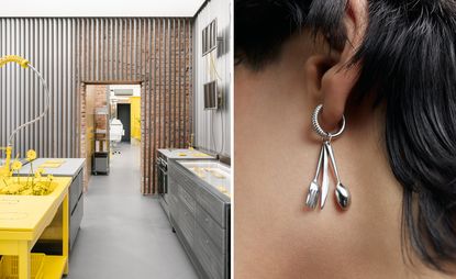 Avgvst Berlin store interior and cutlery earrings
