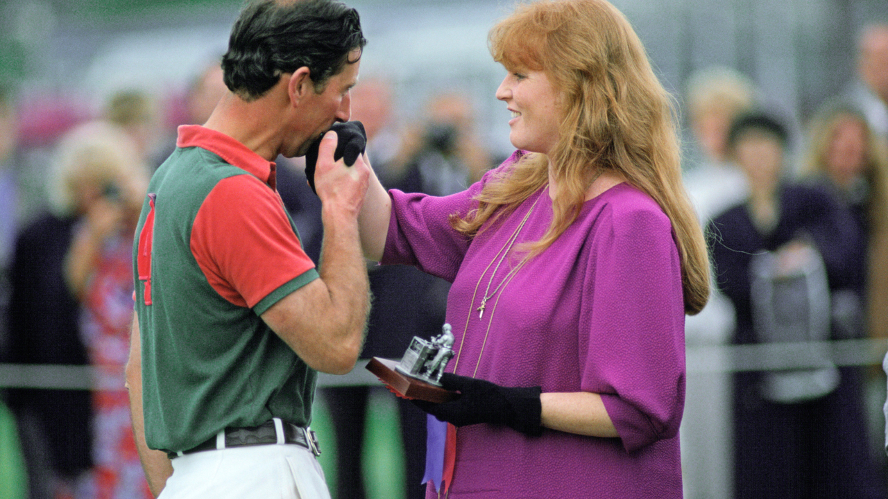 Prince Charles Kisses The Duchess Of York&#039;s Hand As She Presents Him With A Prize After A Polo Match At Windsor In Berkshire