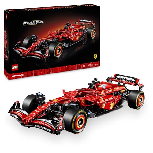 Lego Technic Ferrari Sf-24 F1 Car Model Kit - Collectible Formula 1 Set With 1:8 Scale V6 Engine, Gearbox, Steering &amp;amp; Drs - Gift Idea for Adult &amp;amp; Teenage Racing Fans - Christmas Treat - 42207