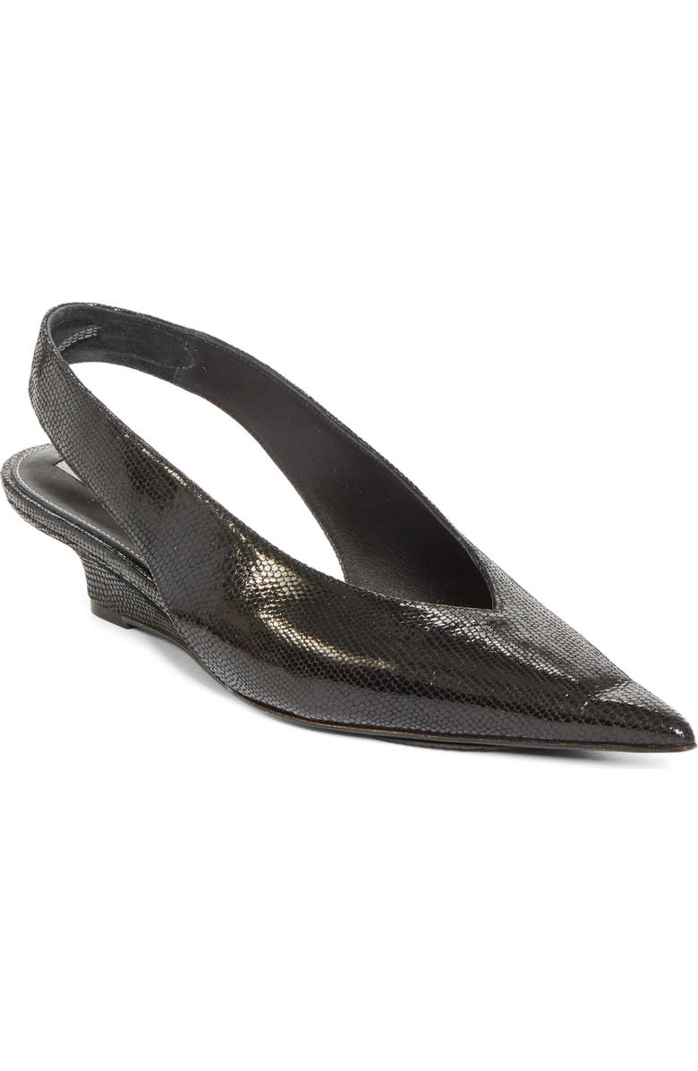 Snakeskin Embossed Wedge Pump