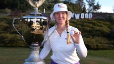 Ingrid Lindblad with the JM Eagle LA Championship trophy 