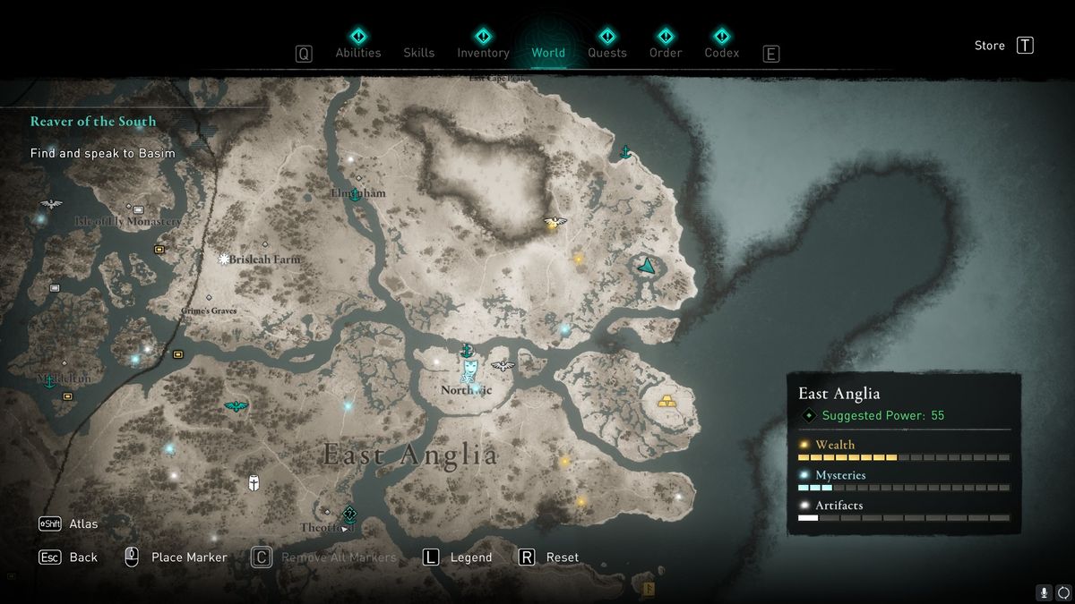 AC Valhalla East Anglia treasure hoard map locations
