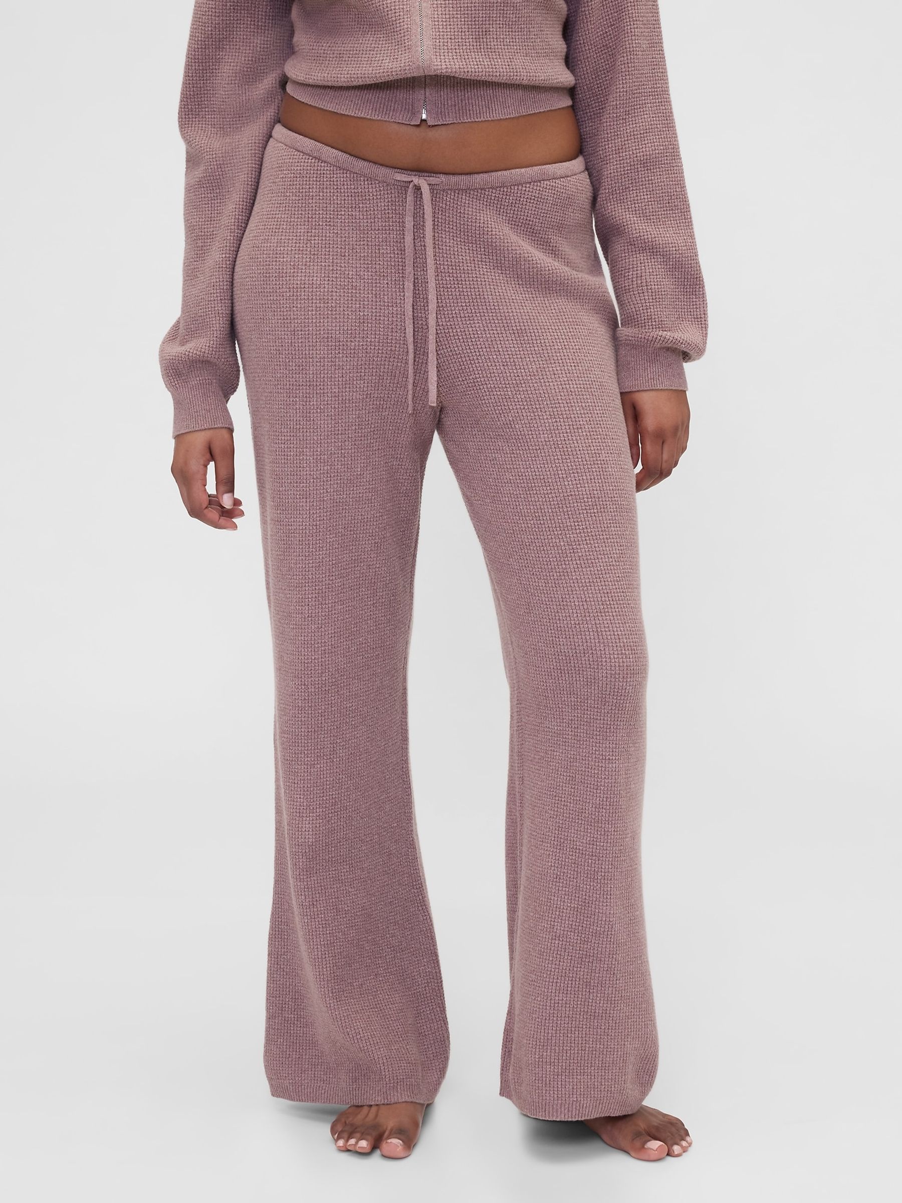 Gap X Summer Fridays Purple Cashsoft Waffle Bootcut Joggers