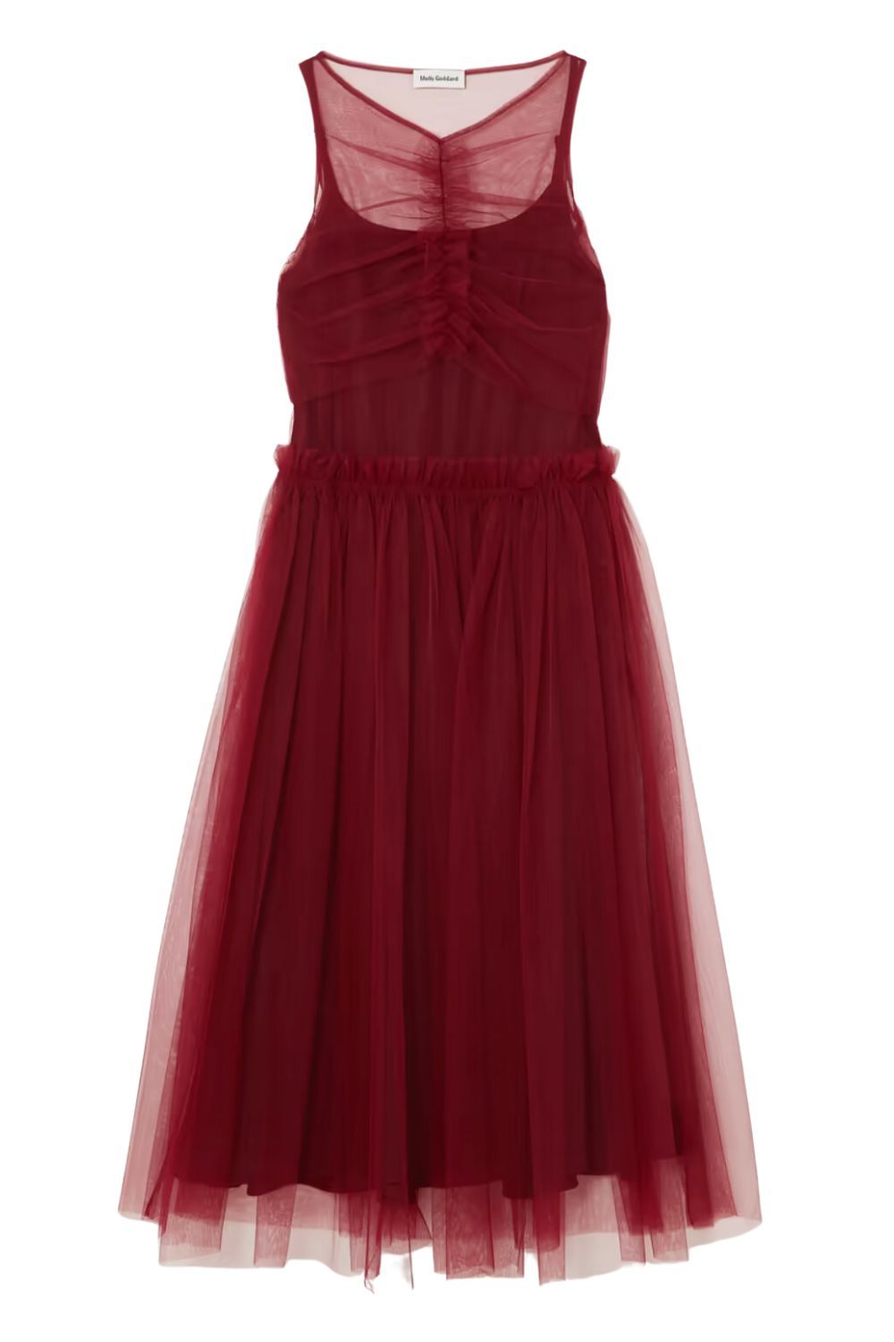 Mollg Goddard Loretta gathered tulle midi dress