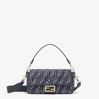 Baguette Dark Blue FF Chenille Bag