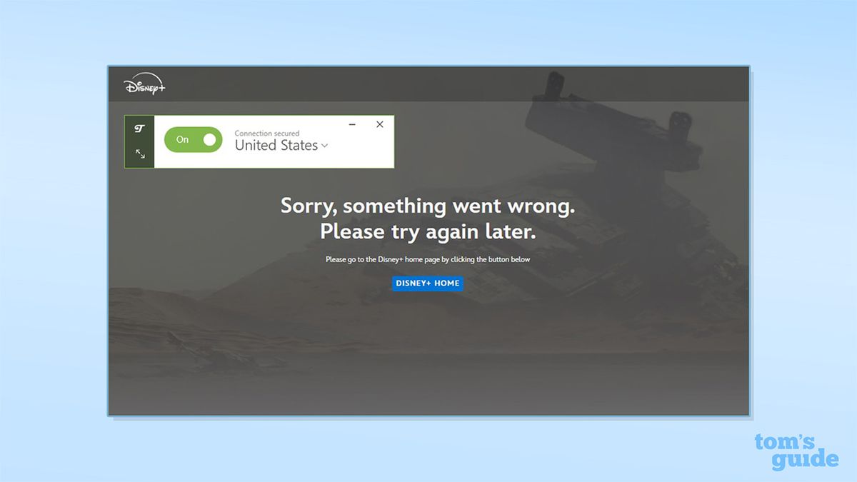TunnelBear VPN failing to connect to Disney+