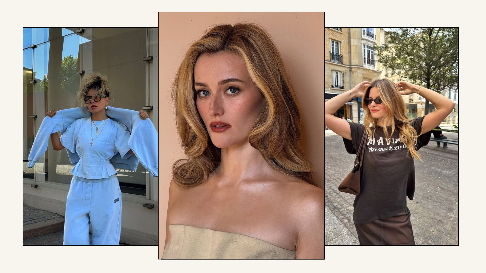 Sarah Pidgeon, Celeste Evans and Sabina Socol wearing nineties blonde