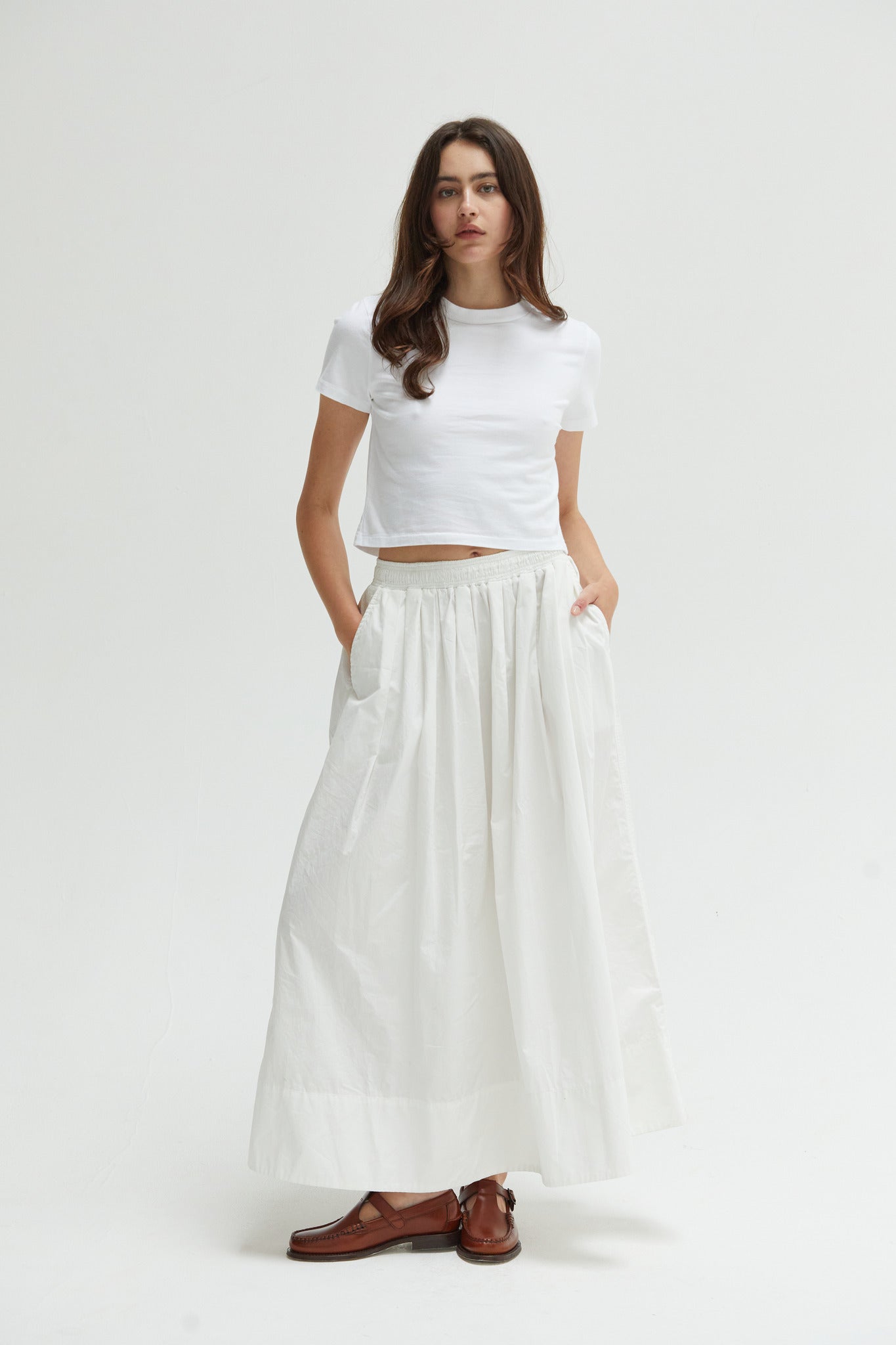 Kate Poplin Pleated Skirt