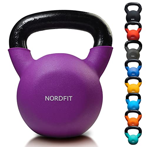 Nordfit Cast Iron Kettlebell 4kg-20kg With Neoprene Coating - Home Gym Strength Training Weight