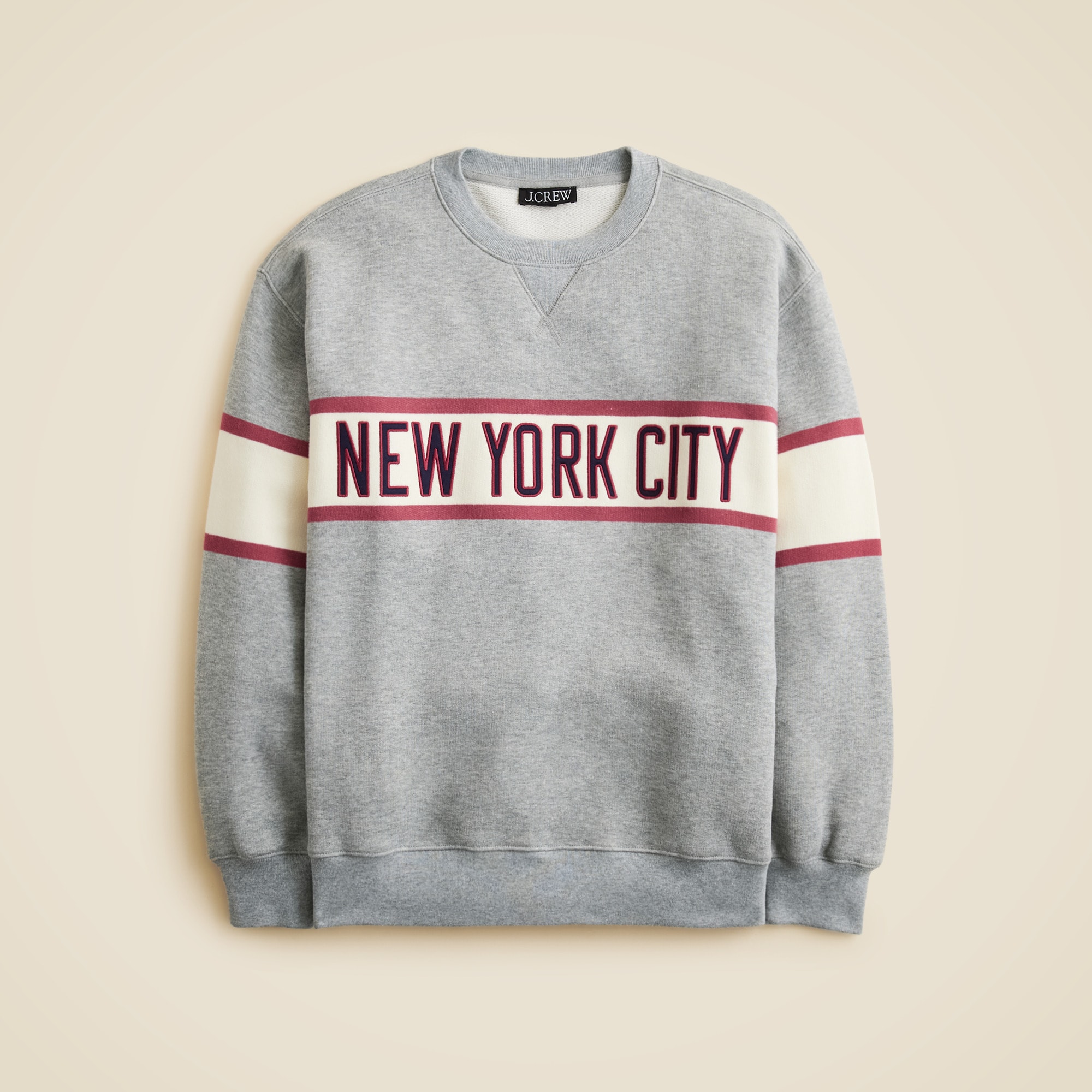 Relaxed-Fit &quot;new York City&quot; Graphic Crewneck in Heritage Terry