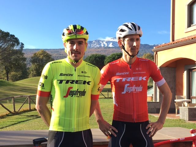 John Degenkolb and Bauke Mollema in the high vis and red kits