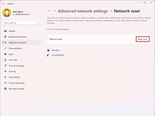Windows 11 reset network adapters fix internet