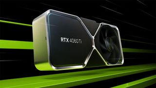 La Nvidia RTX 4060 Ti sobre un fondo verde y negro