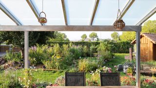 patio terrace with glass roof