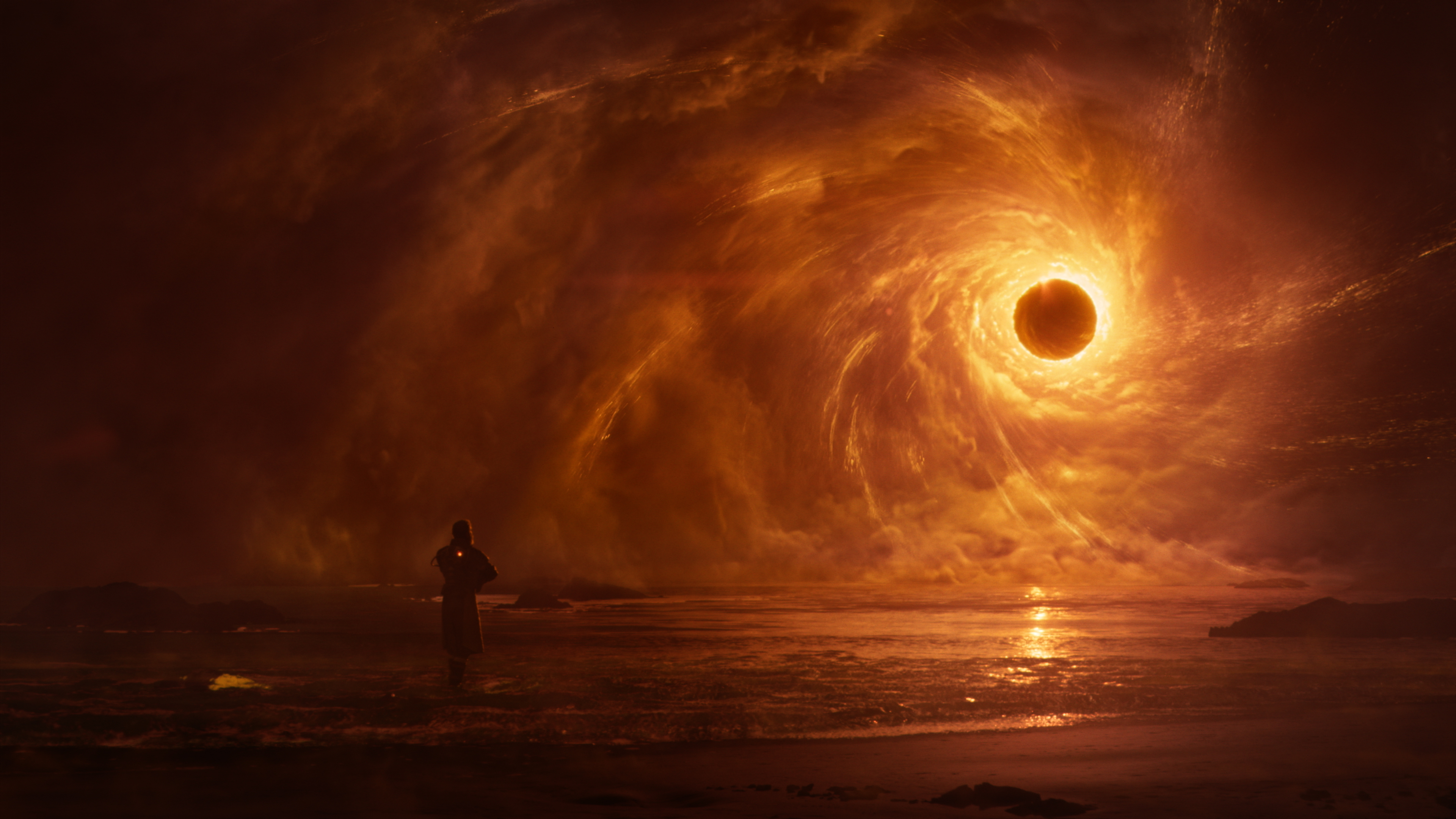 Screens from a sci-fi cinematic