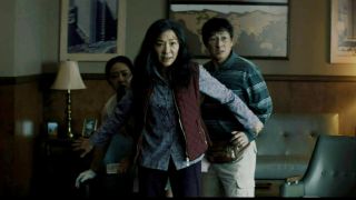 Michelle Yeoh, Stephanie Hsu, and Ke Huy Quan in Everything Everywhere All At Once