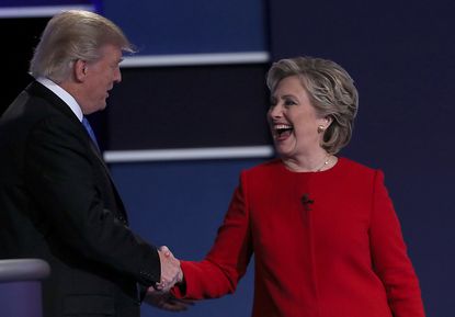 Hillary Clinton and Donald Trump at the presidential debate.