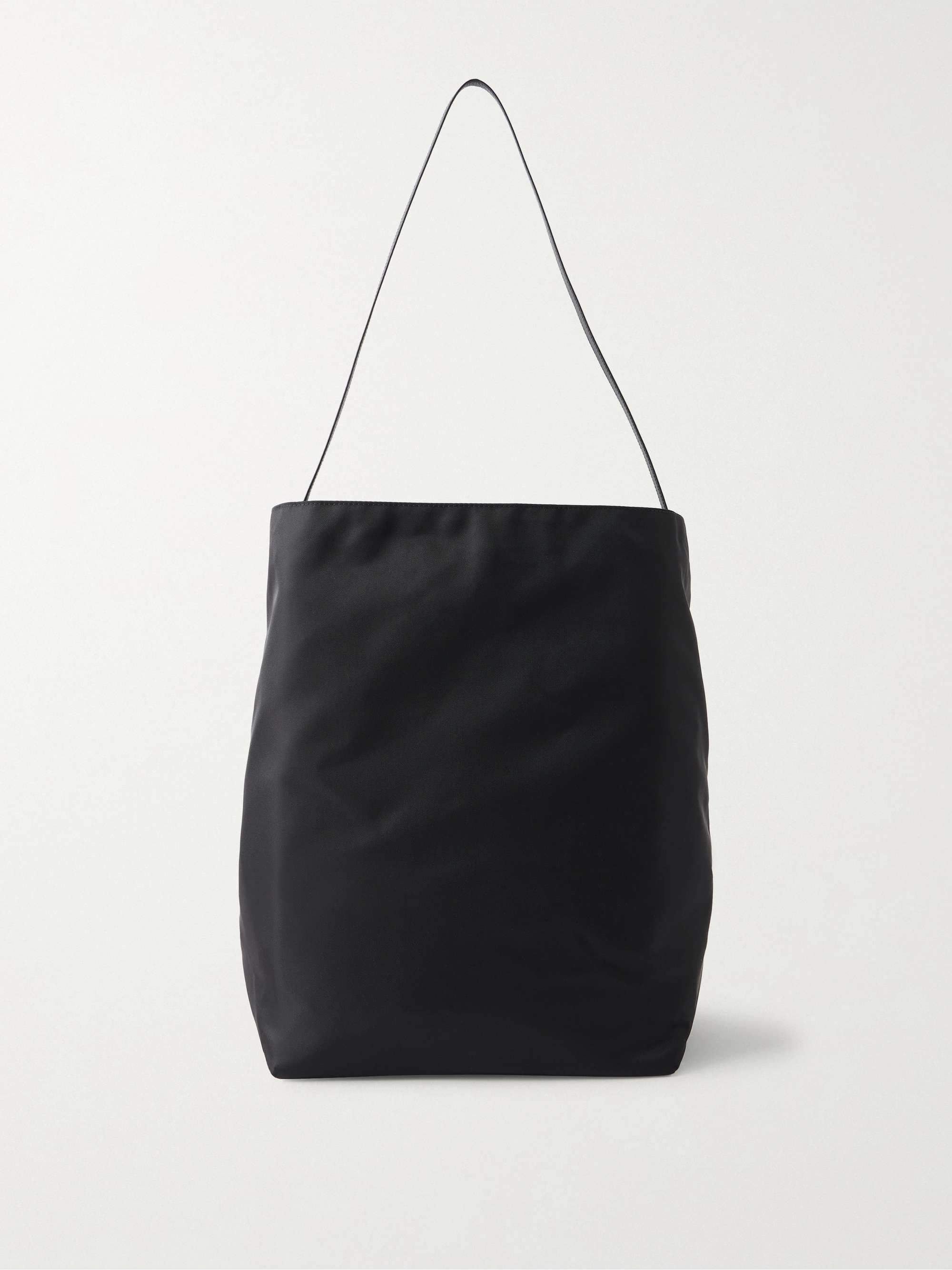 Bucket Leather-Trimmed Shell Tote