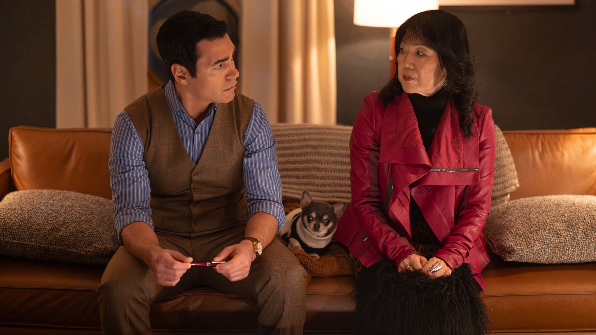 Will, Betty, and Dr. Roach sitting on the couch on Will Trent.