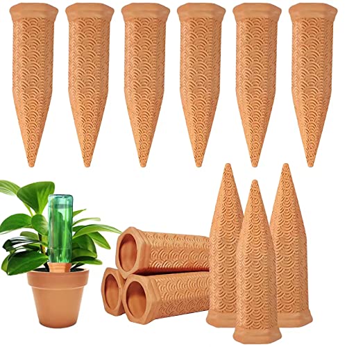 Plant Watering Spikes 12 Pack,terracotta Plant Watering Spikes Wine Bottle Automatic Plant Waterer for Watering Indoor and Outdoor Plants While on Vacation - Plant Perfect Self-Watering Device