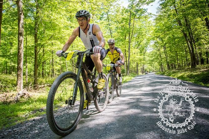 Jim Matthews leads Nathan Ruch through a road section.