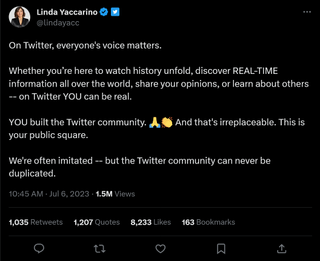 Linda Yaccarino tweet