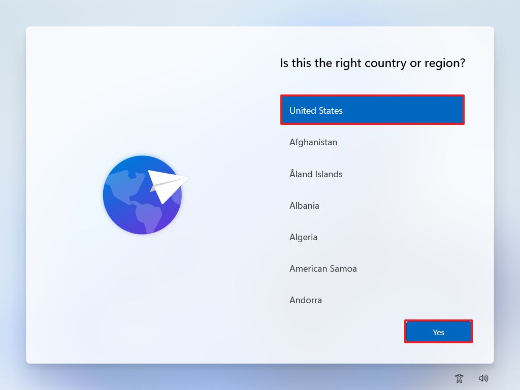 Windows 11 OOBE region