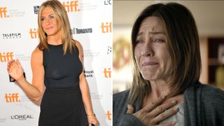 Jennifer Aniston on the red carpet, and in her role in the movie Cake