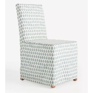 Savannah Block-Print Linen Slipcover Dining Chair