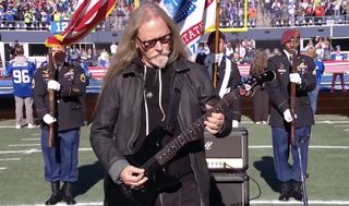 Jerry Cantrell performs the Star-Spangled Banner at Lumen Field in Seattle, Washington on October 29, 2023