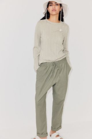 Linen-Blend Joggers