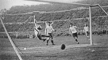 The goal scored by Uruguay against Argentina during the 1930 FIFA World Cup final secured Uruguay's victory. This historic event marked Uruguay's first World Cup title.