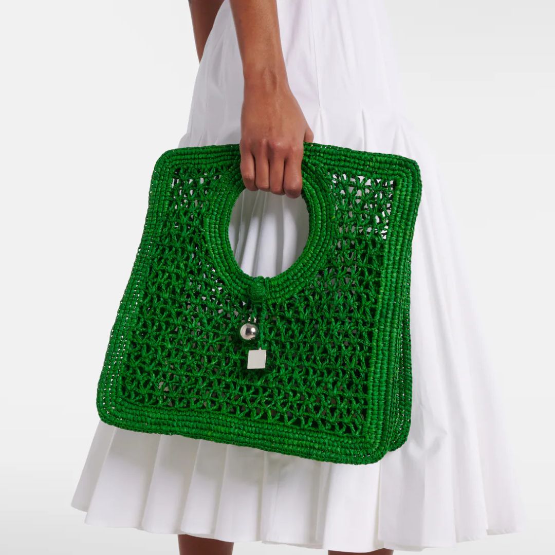 Jacquemus Spiaggia Small raffia tote bag
