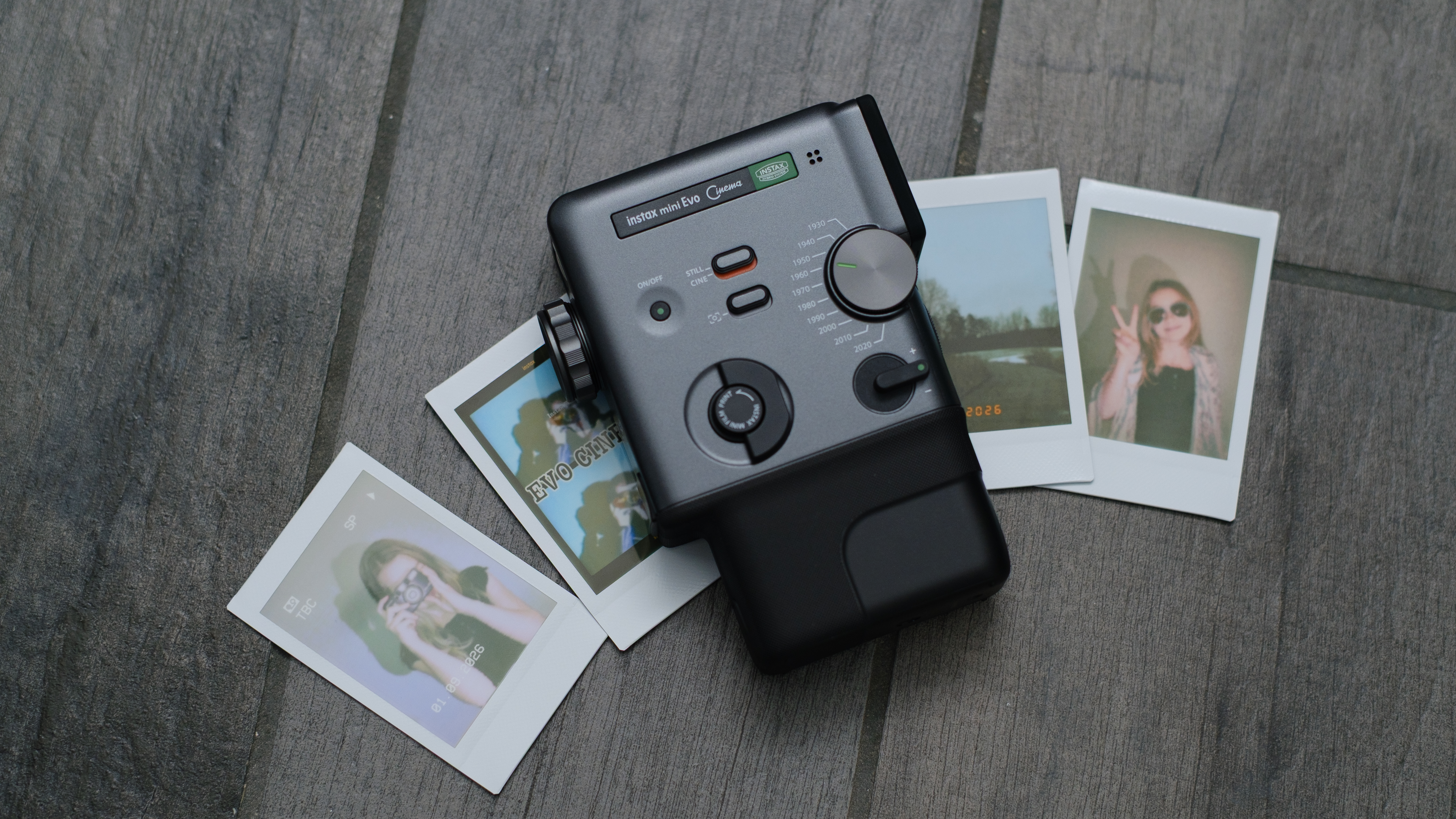 The Fujifilm Instax Mini Evo Cinema decades camera