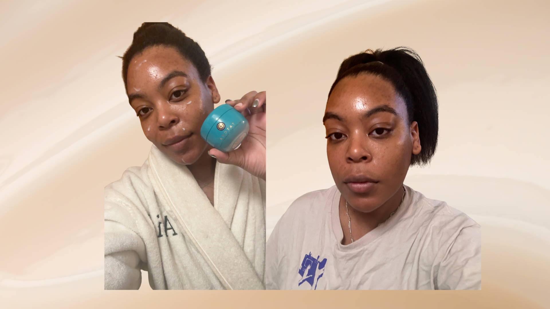 Ariel Baker testing the Tatcha Longevity Memory Cream