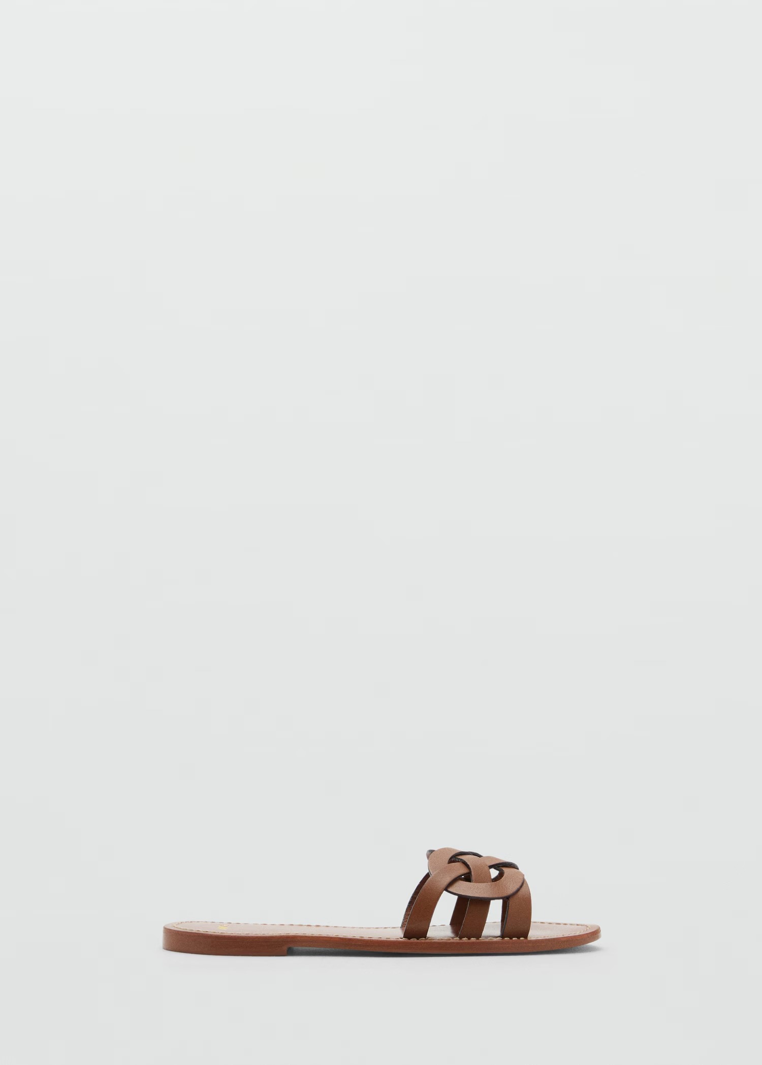 MANGO, Leather Sandals With Intertwined Strap
