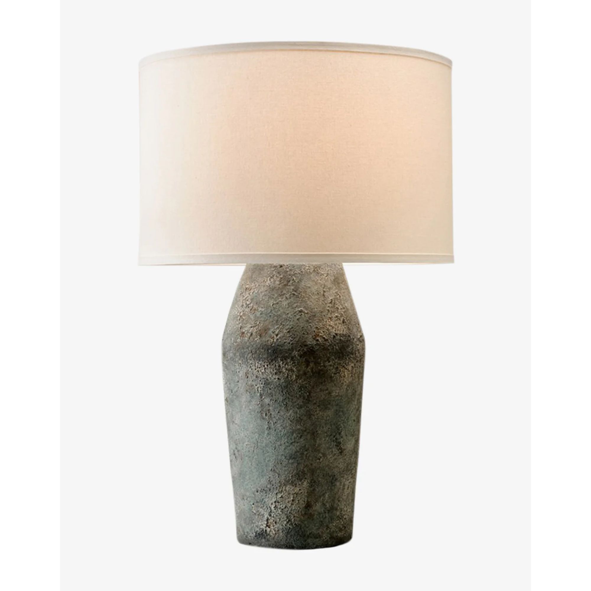rustic lamp base with cream shade