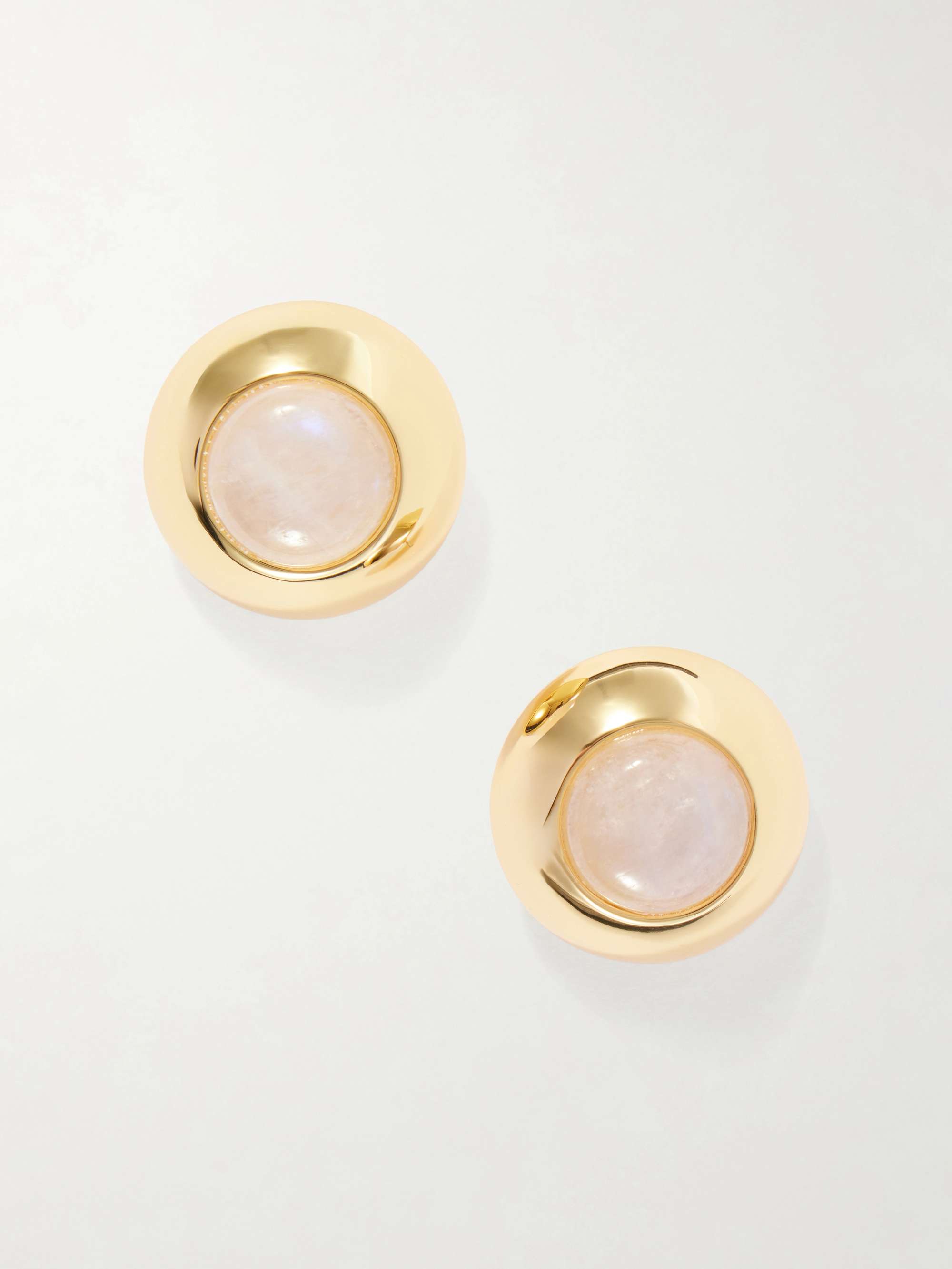 Gold-Plated and Moonstone Earrings