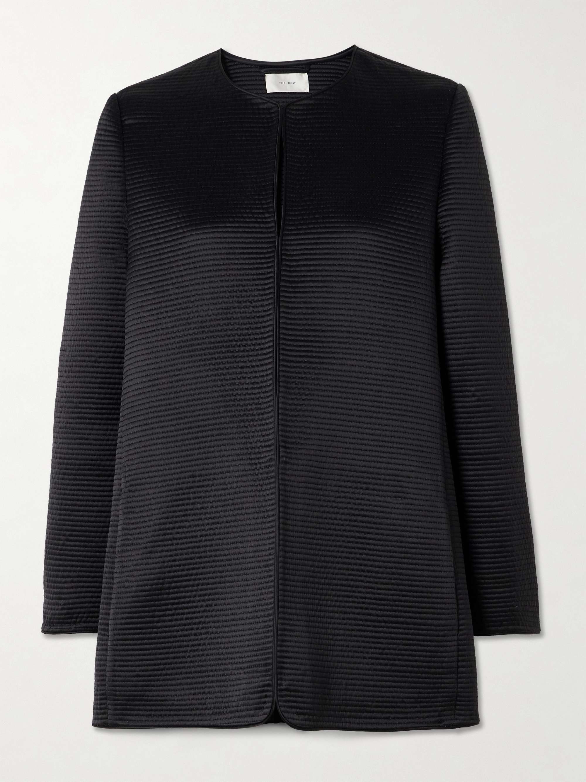 Iben Topstitched Silk-Satin Jacket