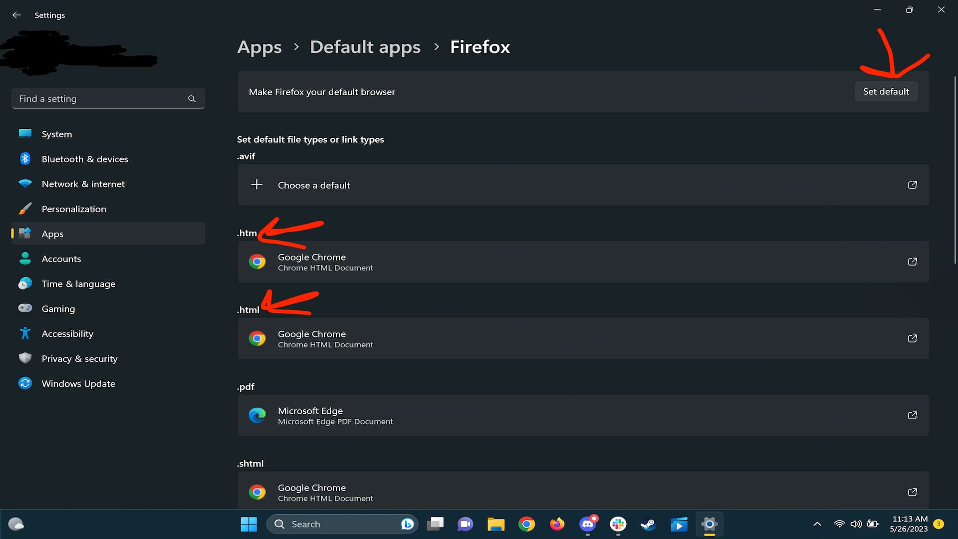 Windows menu screenshot